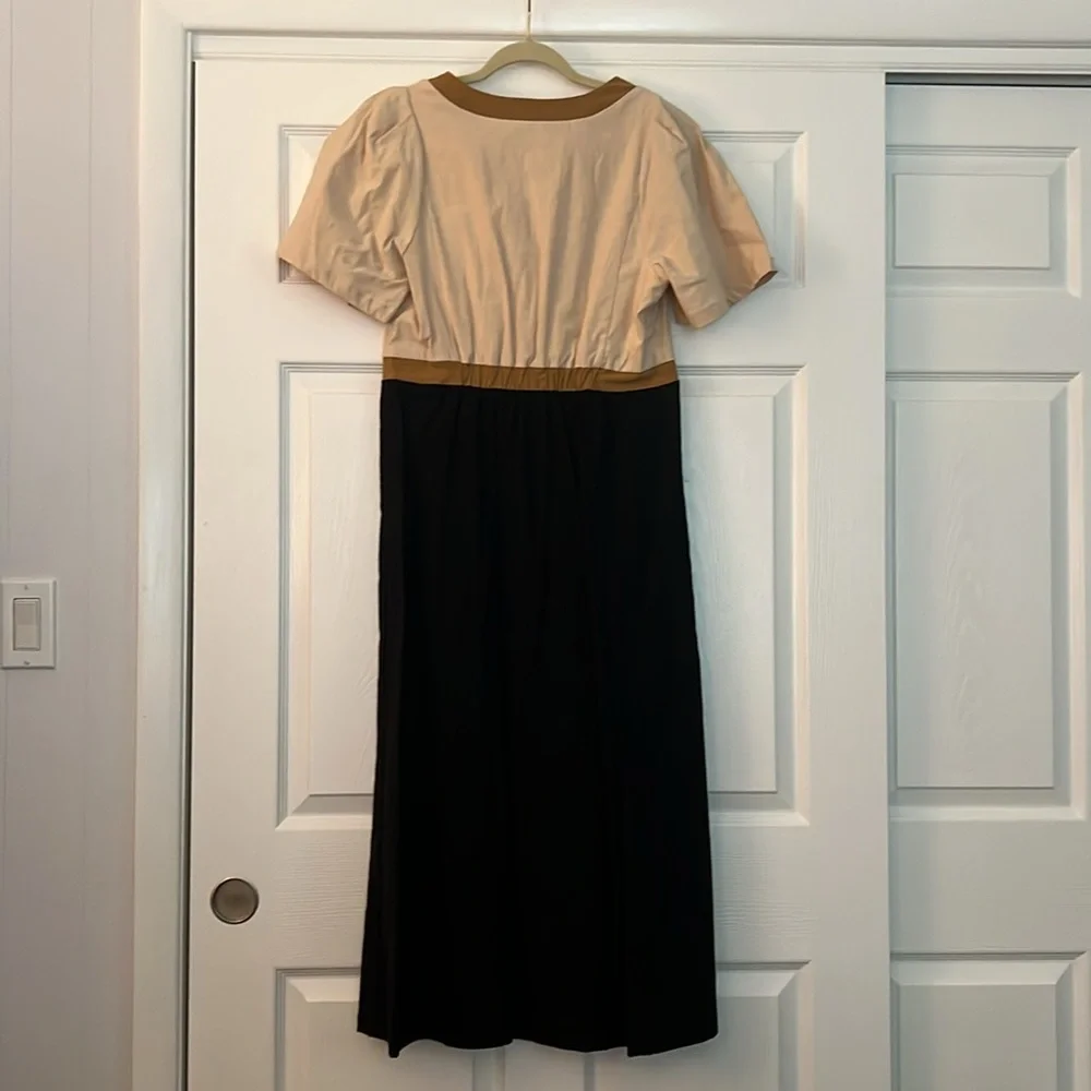 Anthropologie Cream and Gold Midi Dress - Picture 4 of 4